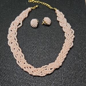 Elegant Pearl Necklace and Earring Set